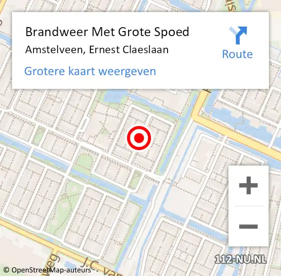 Locatie op kaart van de 112 melding: Brandweer Met Grote Spoed Naar Amstelveen, Ernest Claeslaan op 20 maart 2020 04:24