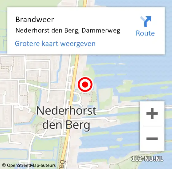 Locatie op kaart van de 112 melding: Brandweer Nederhorst den Berg, Dammerweg op 1 mei 2014 19:25