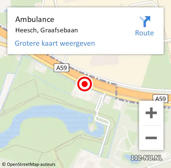 Locatie op kaart van de 112 melding: Ambulance Heesch, Graafsebaan op 20 maart 2020 08:19