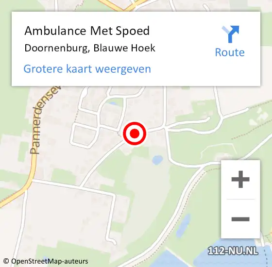 Locatie op kaart van de 112 melding: Ambulance Met Spoed Naar Doornenburg, Blauwe Hoek op 20 maart 2020 09:08