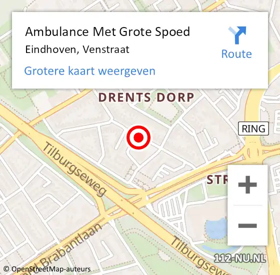 Locatie op kaart van de 112 melding: Ambulance Met Grote Spoed Naar Eindhoven, Venstraat op 20 maart 2020 09:26