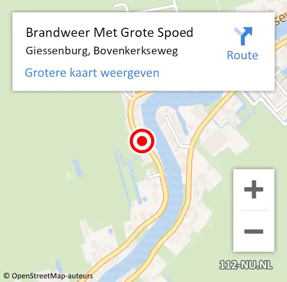 Locatie op kaart van de 112 melding: Brandweer Met Grote Spoed Naar Giessenburg, Bovenkerkseweg op 20 maart 2020 09:33