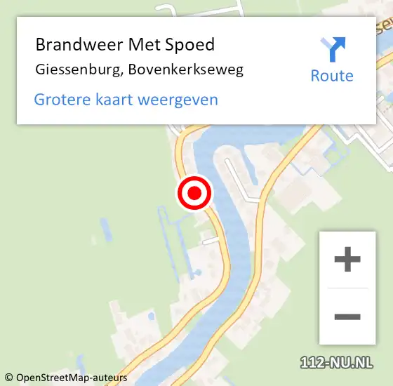 Locatie op kaart van de 112 melding: Brandweer Met Spoed Naar Giessenburg, Bovenkerkseweg op 20 maart 2020 09:49