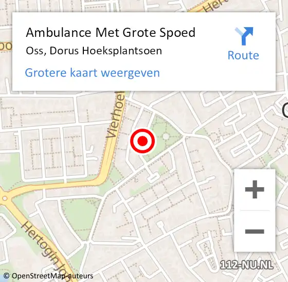 Locatie op kaart van de 112 melding: Ambulance Met Grote Spoed Naar Oss, Dorus Hoeksplantsoen op 20 maart 2020 10:12