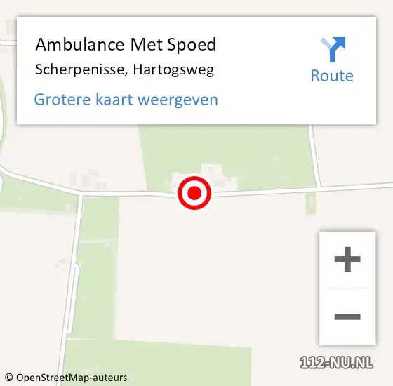 Locatie op kaart van de 112 melding: Ambulance Met Spoed Naar Scherpenisse, Hartogsweg op 1 mei 2014 19:49