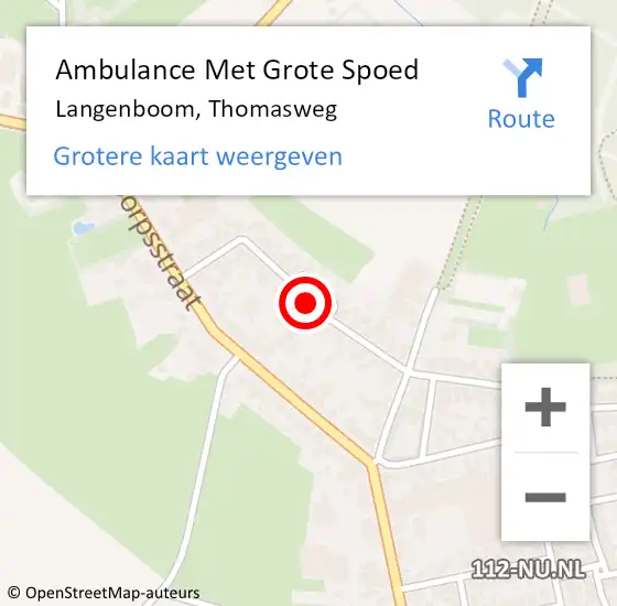 Locatie op kaart van de 112 melding: Ambulance Met Grote Spoed Naar Langenboom, Thomasweg op 20 maart 2020 11:03