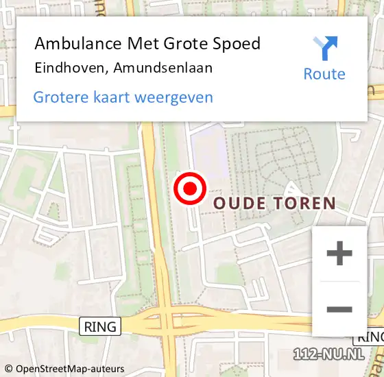 Locatie op kaart van de 112 melding: Ambulance Met Grote Spoed Naar Eindhoven, Amundsenlaan op 20 maart 2020 11:21