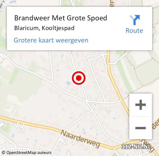 Locatie op kaart van de 112 melding: Brandweer Met Grote Spoed Naar Blaricum, Kooltjespad op 20 maart 2020 13:17