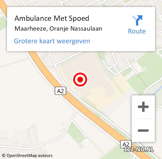 Locatie op kaart van de 112 melding: Ambulance Met Spoed Naar Maarheeze, Oranje Nassaulaan op 20 maart 2020 13:29