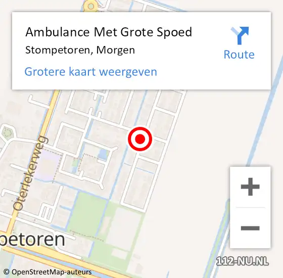 Locatie op kaart van de 112 melding: Ambulance Met Grote Spoed Naar Stompetoren, Morgen op 1 mei 2014 20:12