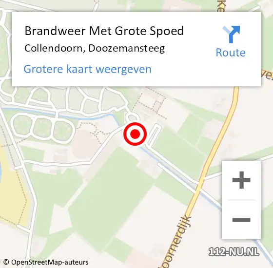 Locatie op kaart van de 112 melding: Brandweer Met Grote Spoed Naar Collendoorn, Doozemansteeg op 1 mei 2014 20:15