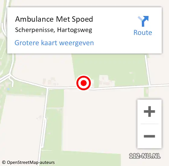 Locatie op kaart van de 112 melding: Ambulance Met Spoed Naar Scherpenisse, Hartogsweg op 1 mei 2014 20:22