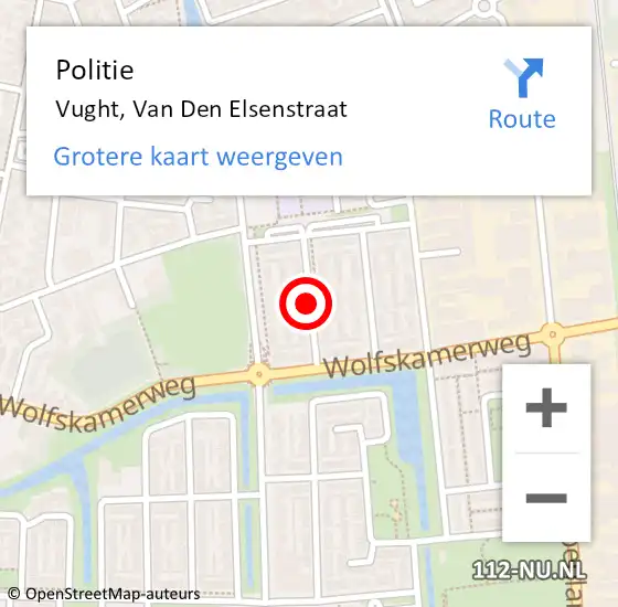 Locatie op kaart van de 112 melding: Politie Vught, Van Den Elsenstraat op 20 maart 2020 14:58