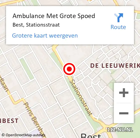 Locatie op kaart van de 112 melding: Ambulance Met Grote Spoed Naar Best, Stationsstraat op 20 maart 2020 15:36