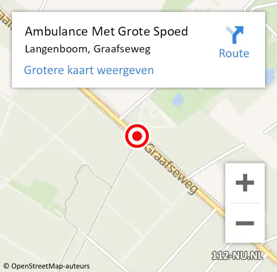 Locatie op kaart van de 112 melding: Ambulance Met Grote Spoed Naar Langenboom, Graafseweg op 20 maart 2020 16:14