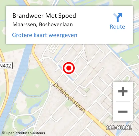 Locatie op kaart van de 112 melding: Brandweer Met Spoed Naar Maarssen, Boshovenlaan op 20 maart 2020 16:30