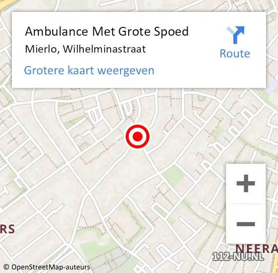 Locatie op kaart van de 112 melding: Ambulance Met Grote Spoed Naar Mierlo, Wilhelminastraat op 20 maart 2020 17:18