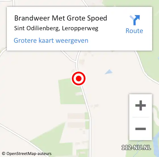 Locatie op kaart van de 112 melding: Brandweer Met Grote Spoed Naar Sint Odilienberg, Leropperweg op 20 maart 2020 18:46