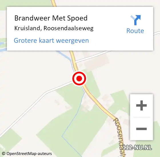 Locatie op kaart van de 112 melding: Brandweer Met Spoed Naar Kruisland, Roosendaalseweg op 20 maart 2020 18:49