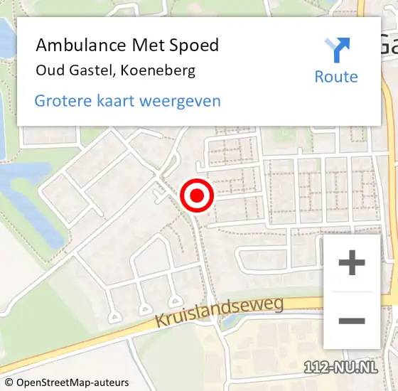 Locatie op kaart van de 112 melding: Ambulance Met Spoed Naar Oud Gastel, Koeneberg op 1 mei 2014 21:00