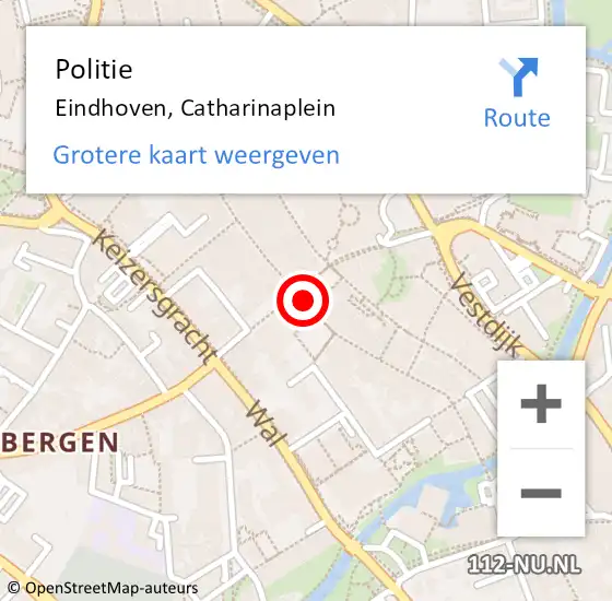 Locatie op kaart van de 112 melding: Politie Eindhoven, Catharinaplein op 20 maart 2020 21:28