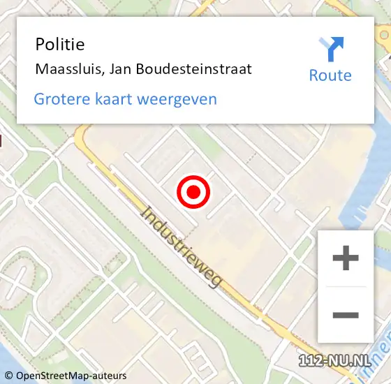 Locatie op kaart van de 112 melding: Politie Maassluis, Jan Boudesteinstraat op 21 maart 2020 09:57