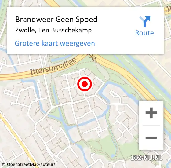 Locatie op kaart van de 112 melding: Brandweer Geen Spoed Naar Zwolle, Ten Busschekamp op 21 maart 2020 10:19