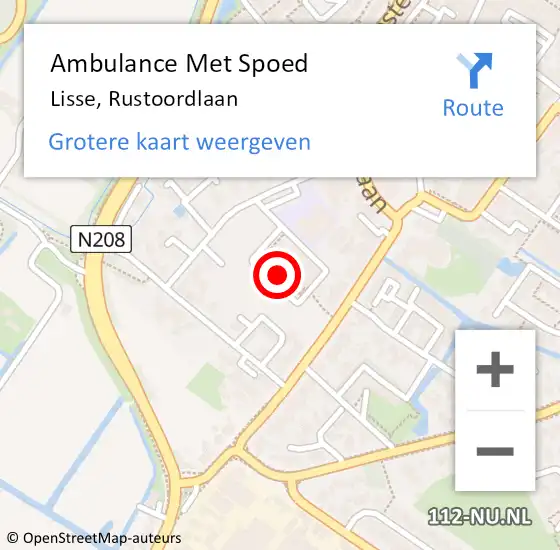 Locatie op kaart van de 112 melding: Ambulance Met Spoed Naar Lisse, Rustoordlaan op 21 maart 2020 10:43