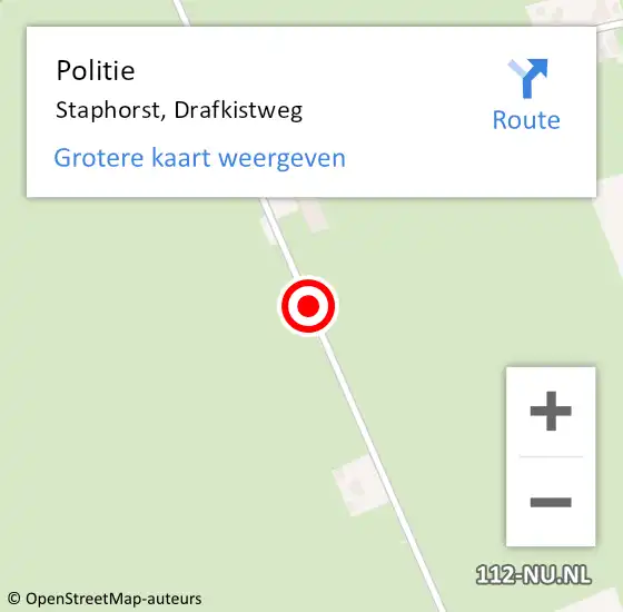 Locatie op kaart van de 112 melding: Politie Staphorst, Drafkistweg op 21 maart 2020 11:43