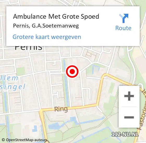 Locatie op kaart van de 112 melding: Ambulance Met Grote Spoed Naar Pernis, G.A.Soetemanweg op 21 maart 2020 11:56