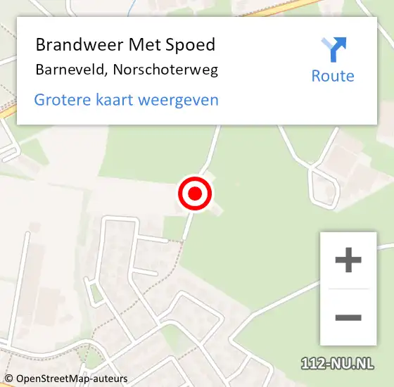 Locatie op kaart van de 112 melding: Brandweer Met Spoed Naar Barneveld, Norschoterweg op 21 maart 2020 14:31