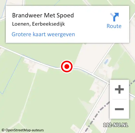 Locatie op kaart van de 112 melding: Brandweer Met Spoed Naar Loenen, Eerbeeksedijk op 21 maart 2020 15:02