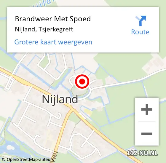 Locatie op kaart van de 112 melding: Brandweer Met Spoed Naar Nijland, Tsjerkegreft op 21 maart 2020 17:31