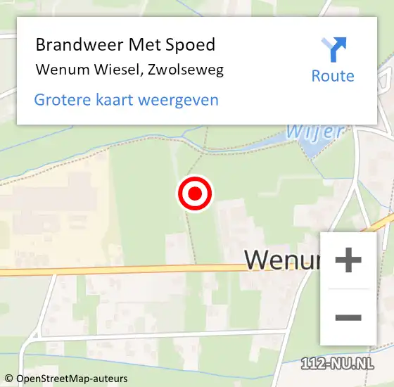 Locatie op kaart van de 112 melding: Brandweer Met Spoed Naar Wenum Wiesel, Zwolseweg op 21 maart 2020 17:45