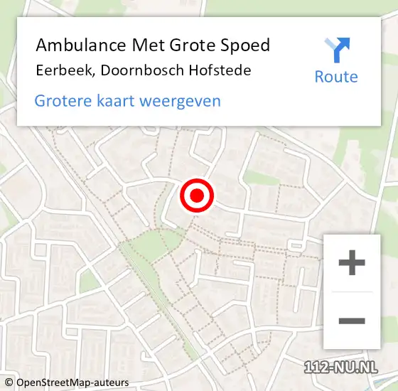 Locatie op kaart van de 112 melding: Ambulance Met Grote Spoed Naar Eerbeek, Doornbosch Hofstede op 21 maart 2020 18:06