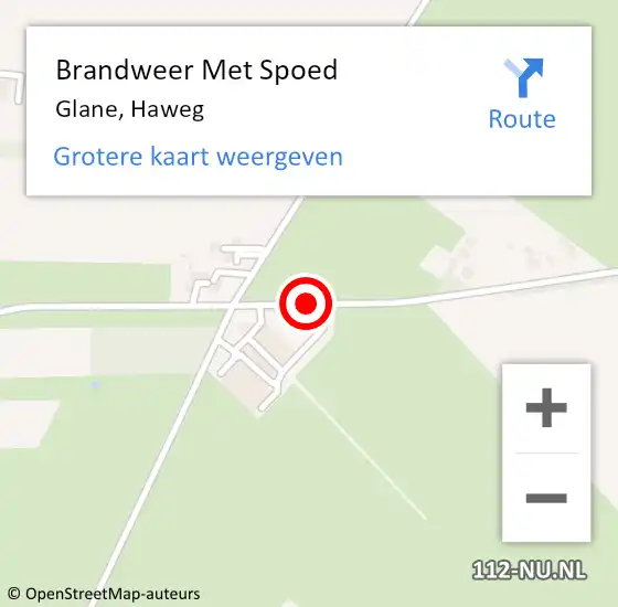 Locatie op kaart van de 112 melding: Brandweer Met Spoed Naar Glane, Haweg op 21 maart 2020 19:52