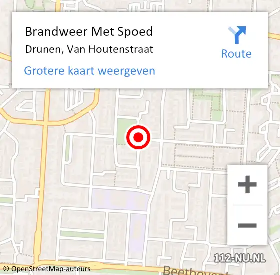 Locatie op kaart van de 112 melding: Brandweer Met Spoed Naar Drunen, Van Houtenstraat op 21 maart 2020 23:17