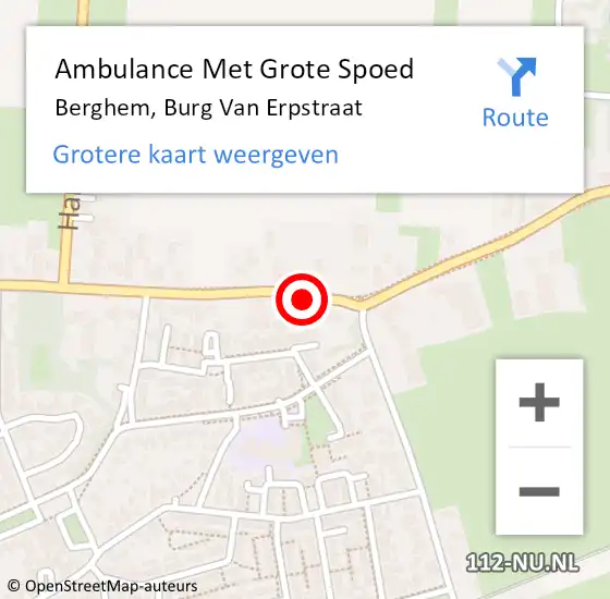 Locatie op kaart van de 112 melding: Ambulance Met Grote Spoed Naar Berghem, Burg Van Erpstraat op 21 maart 2020 23:37