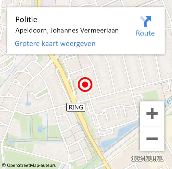 Locatie op kaart van de 112 melding: Politie Apeldoorn, Johannes Vermeerlaan op 22 maart 2020 01:37