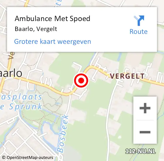 Locatie op kaart van de 112 melding: Ambulance Met Spoed Naar Baarlo, Vergelt op 1 mei 2014 23:24