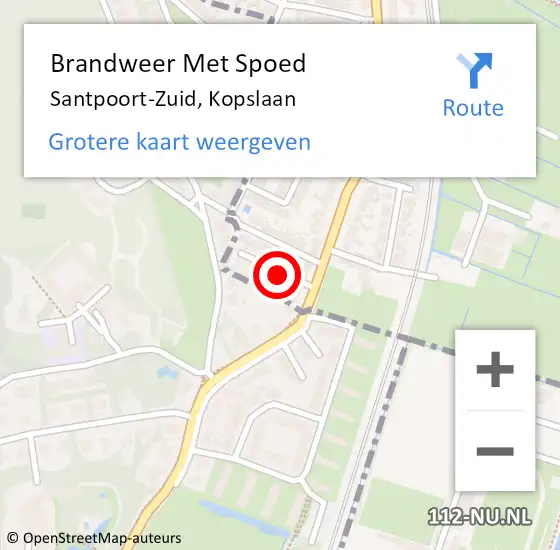 Locatie op kaart van de 112 melding: Brandweer Met Spoed Naar Santpoort-Zuid, Kopslaan op 22 maart 2020 06:54