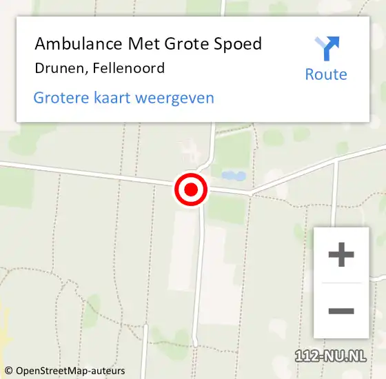 Locatie op kaart van de 112 melding: Ambulance Met Grote Spoed Naar Drunen, Fellenoord op 22 maart 2020 11:19