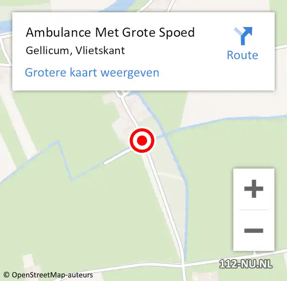 Locatie op kaart van de 112 melding: Ambulance Met Grote Spoed Naar Gellicum, Vlietskant op 22 maart 2020 14:48