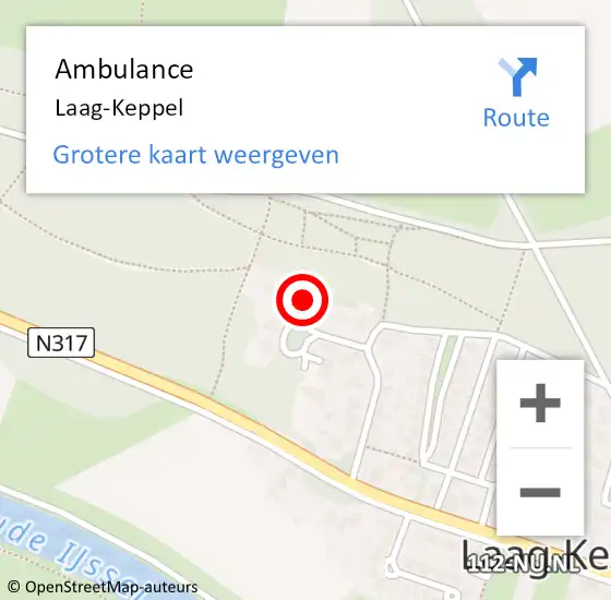 Locatie op kaart van de 112 melding: Ambulance Laag-Keppel op 22 maart 2020 15:36