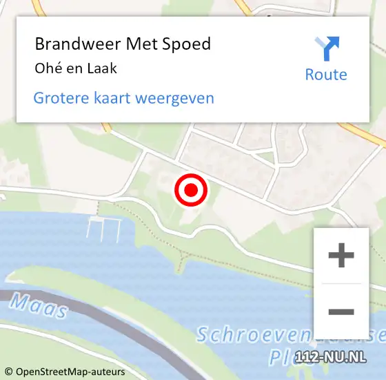 Locatie op kaart van de 112 melding: Brandweer Met Spoed Naar Ohé en Laak op 22 maart 2020 15:41