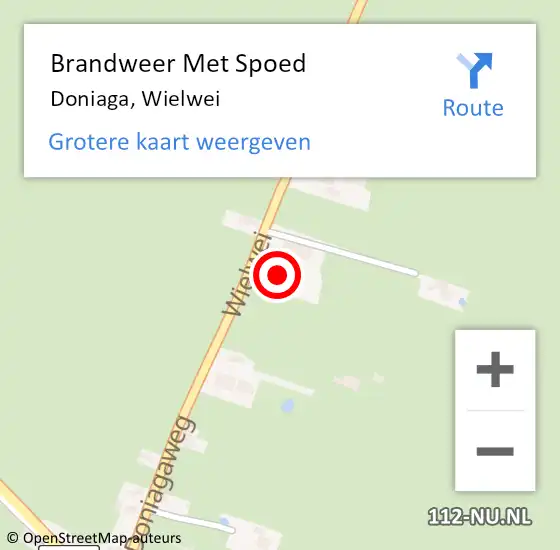 Locatie op kaart van de 112 melding: Brandweer Met Spoed Naar Doniaga, Wielwei op 2 mei 2014 00:47