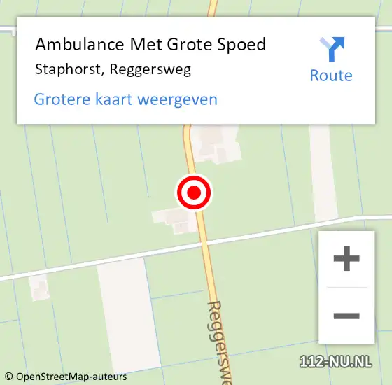 Locatie op kaart van de 112 melding: Ambulance Met Grote Spoed Naar Staphorst, Reggersweg op 22 maart 2020 18:10