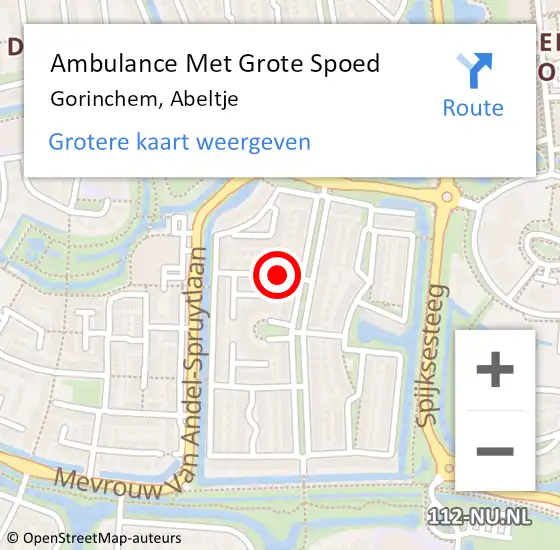 Locatie op kaart van de 112 melding: Ambulance Met Grote Spoed Naar Gorinchem, Abeltje op 22 maart 2020 18:26