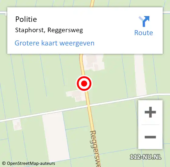 Locatie op kaart van de 112 melding: Politie Staphorst, Reggersweg op 22 maart 2020 18:36
