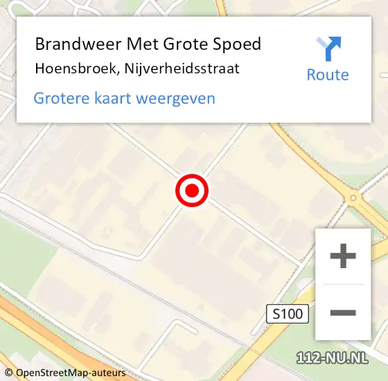 Locatie op kaart van de 112 melding: Brandweer Met Grote Spoed Naar Hoensbroek, Nijverheidsstraat op 22 maart 2020 19:06